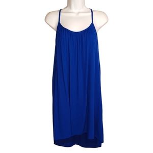 TIMING Royal Blue Crepe Strappy Racer Back Sleeveless Dress Small NWT